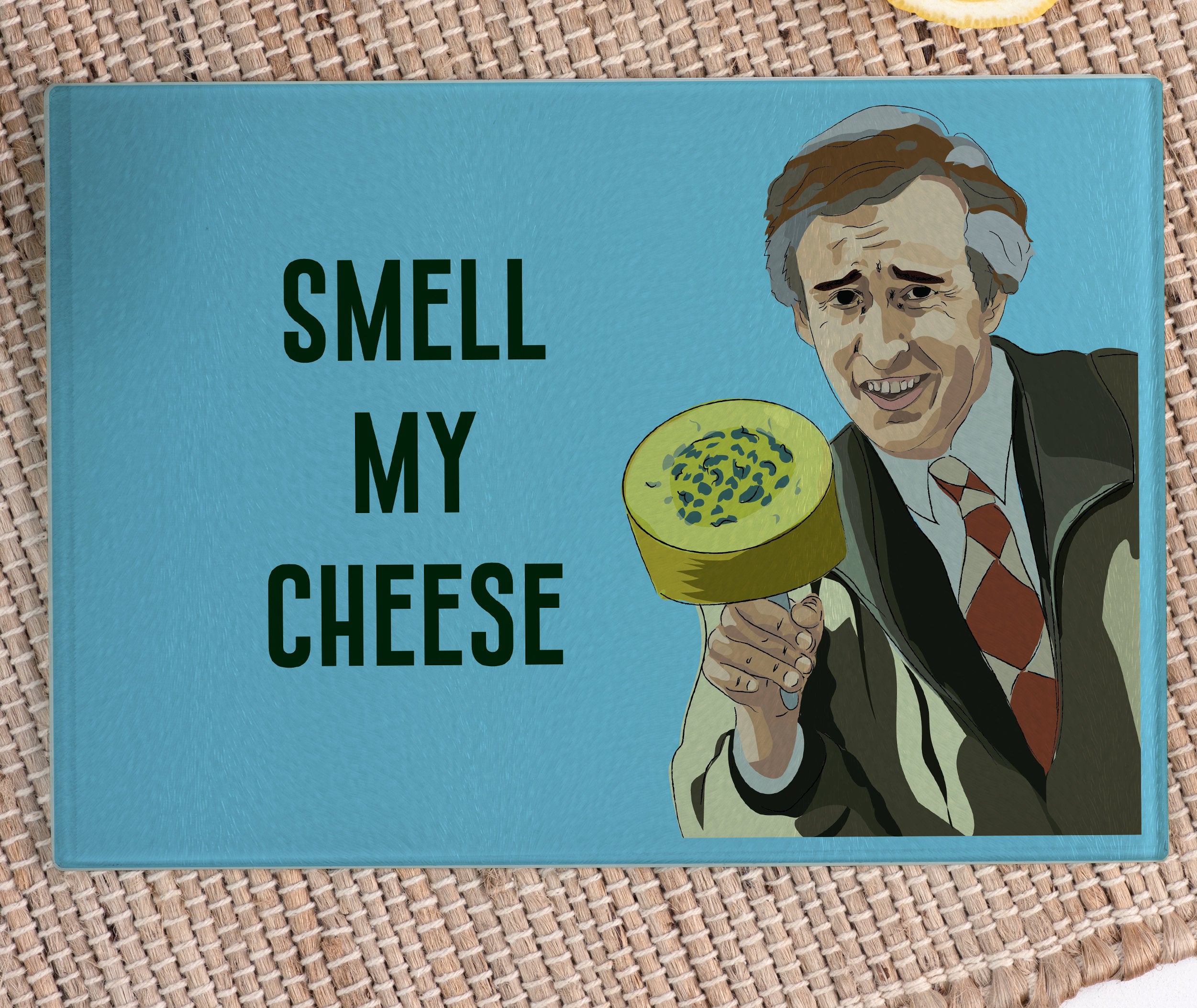 Alan Partridge Smell My Cheese Glass Chopping board Funny Gift – Gnarly ...