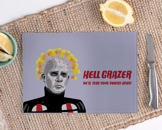 Hellraiser Pinhead Chopping Cutting Cheese Board Funny Pun Horror