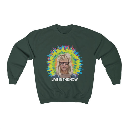 Waynes World Garth Live In The Now Crewneck Sweatshirt