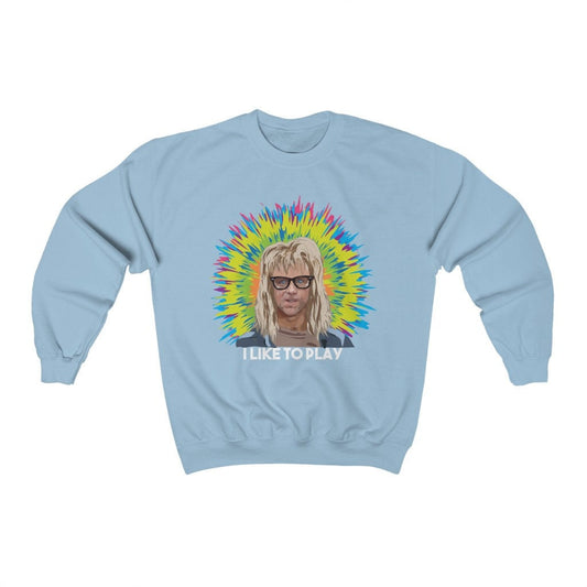 Waynes World Garth Play Lighter Colours Crewneck Sweatshirt