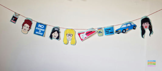 Waynes World Felt Bunting Garland Funny Party Decoration Room Decor